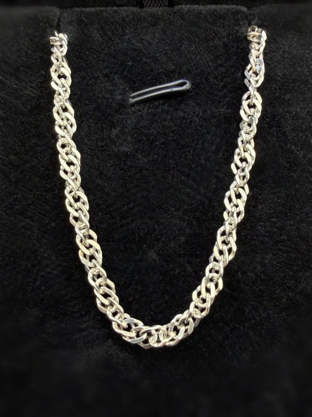 Vintage Italy 925 Sterling Silver Thick Rope Singapore style Chain 18" 4mm